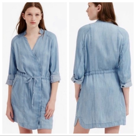 Lou & grey Long Sleeve Chambray Wrap Dress - Picture 3 of 8